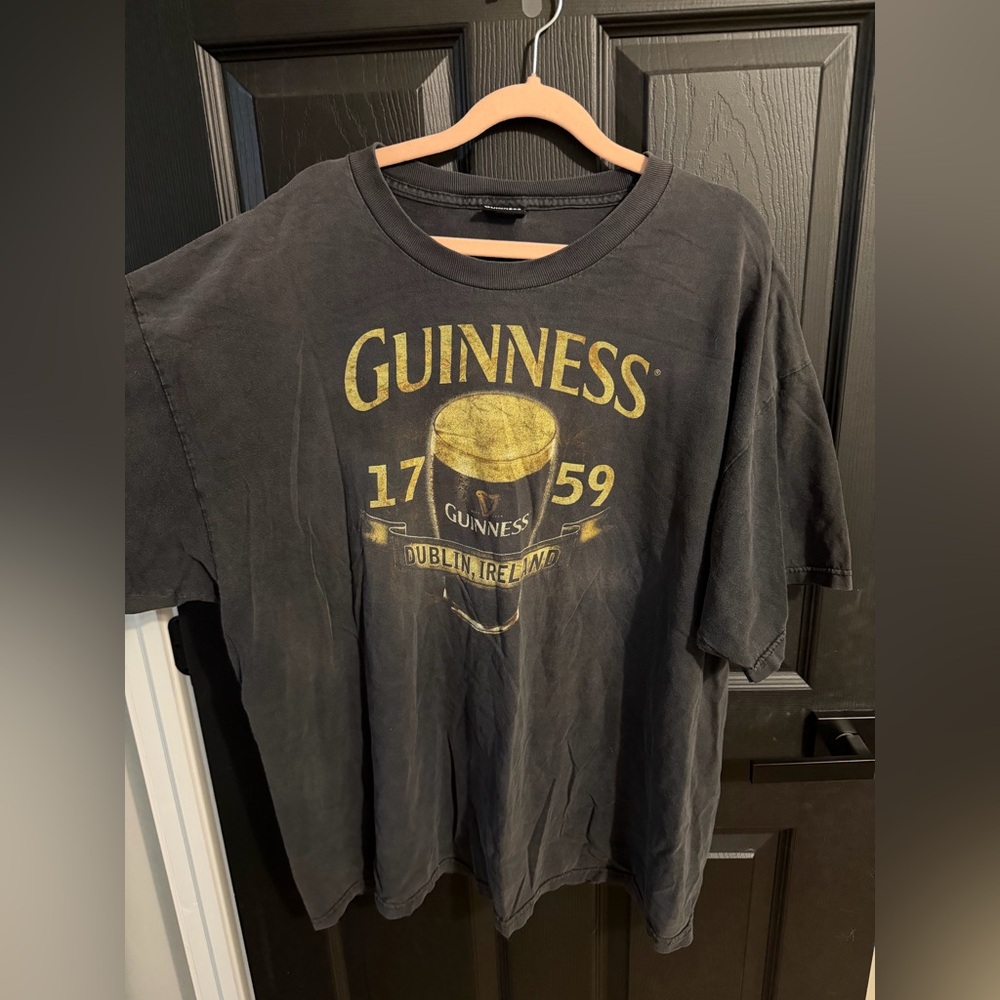 Guinness Black Tee with Gold Accents